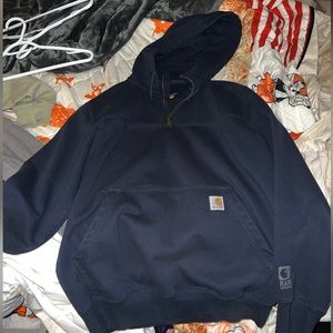 Carhartt Navy Blue quarter/half zip hoodie